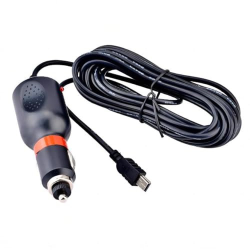 LARRITS 12V-24V DC 3.5M Mini USB Car Cigarette Lighter Power Cable Car Charger 2A With Extra Long Cord For Nextbase Dash Cam GPS Navigation DVR Camera Rear View Camera