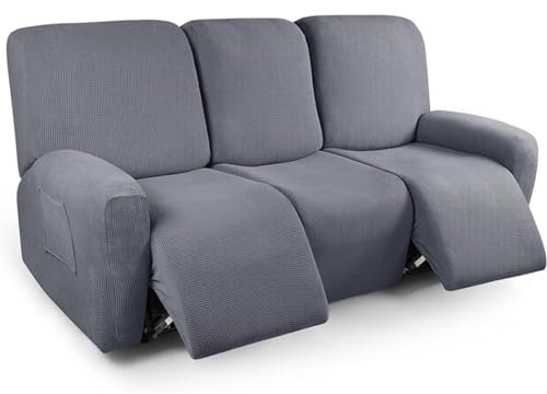 Sesselbezug Ruhesessel Bezüge Sofa überzug 1/2/3 Sitz Sesselschoner, Stretchhusse für Relaxsessel Komplett, Elastisch Liege Ruhesessel Bezüge Sofa überzug Schutzbezug ( Color : #5 , Size : 3 seat (8pc