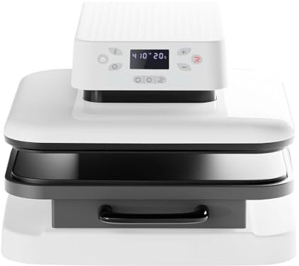 Ultra-robustez y durabilidad Máquina automática de prensado en caliente de 15x15 pulgadas, plancha automática a presión for sublimación de vinilo HTV for circuito de camisetas de 1500w (Color : Bianc