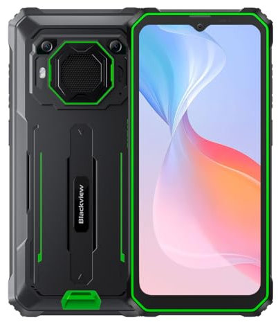 Blackview BV6200 Pro - Smartphone Antichoc - Android 13 - Écran 6.5'' - 128 Go ROM et 4 Go RAM - MediaTek Helio P35 - Batterie 13000 mAh - Photo 13 Mpx - Vert