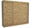 Brent - Kleiderschrank Schiebetüren Emily, 250cm Breit, Schlafzimmerschrank mit 1 Kleiderstange und Einlegeböden für Kleidung, Kleiderschrank Artisan Eiche