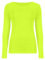 Hamishkane Ladies Long Sleeve Round Neck Plain Casual Basic Stretchy Fitted Womens T-Shirt Top Neon Yellow