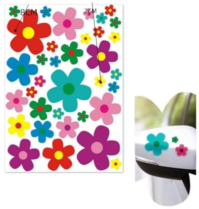 Lohill 5 Stück Aufkleber-Set Blumen(35 Blümchen am Stück),5er Pack Blumen Fahrrad Aufkleber Hippie Blumen, Wasserfeste Sticker, Flower-Power Sticker für Fahrrad Laptop Handy Auto-Aufkleber