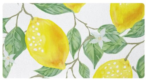 VAPOKF Tappeto da cucina con foglie verdi e limoni, antiscivolo, lavabile, assorbente, per cucina, corridoio, lavanderia