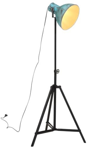 vidaXL Stehleuchte, Stehlampe für Wohnzimmer Esszimmer Büro, Standleuchte Verstellbares Design, Leselampe, Industrie-Stil, 25W Blau E27