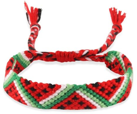 Funtery Bracelet Tressé Drapeau Palestinien Tressé avec Drapeau Palestine Sauvetage de Gaza Bracelet Amitié Soutien Palestine Bracelet Cadeaux Plastique