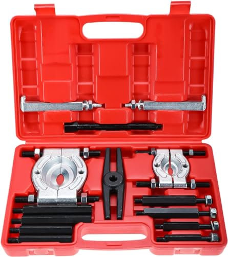 GEARCELL 14pcs Bearing Separator Puller Set, 5 Ton Capacity Bearing Splitter Tool Kit 2 and 3 Splitters Remove Bearings Kit, Heavy Duty Wheel Hub Axle Puller Set