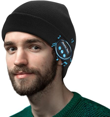 TOVIKI Gorro Bluetooth de Invierno, Regalo para Hombres y Mujeres Gorro de Música Bluetooth 5.4 Regalos Originales para Hombre Cálido Gorro Invierno Hombre y Mujere para Esquiar Correr Pasear al Perro