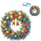 CXINLky DIY Diamond Art Painting Colgante con cadena, corona de Navidad de pintura de diamantes, Navidad 5D pintura de diamantes, kits para colgar en la pared, ventana, jardín, decoración, 04, corona
