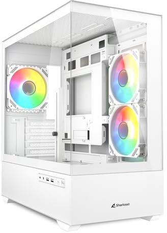 Sharkoon MK6 Micro ATX PC case - Bianco | Design di alta qualità, dimensioni compatte, raffreddamento ottimale