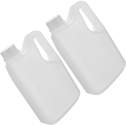 TOPBATHY 2l Juice Container Plastic Jugs Handle and Lid Food-Grade Bottles for Honey Syrup and Liquid Storage, Set of 2 Reusable Empty Bottles for Kitchen and Beverage Packaging
