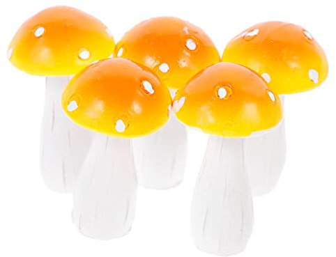POPETPOP 5stücke Pilz Deko Feengarten Pilze Miniatur Pilze Miniatur Dekoration Blumentopf Dekoration Garten DIY Bastelarbeiten Ornament