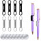 Grevosea 8 Pack Magnetic Pen Holder, Silicone Magnetic Pencil Holder Adjustable Pen Holder Magnetic Marker Holder for Refrigerator Fridge Whiteboard Bulletion Board and Wall (Black, Grey)