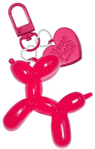 Pithayla Schlüsselanhänger für Mädchen, Cute Ballon Dog Design Damen Keychain Schlüssel Taschenanhänger für Rucksack Bag, Aesthetic Charm Accessories (Full Rose Red)