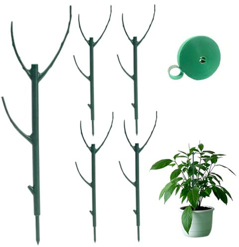 AZIDWERYQ 5 Piezas de apuestas de Soporte de Plantas apilables, Las estructuras de Soporte de Plantas trepadoras con Lazos giros para Monstera, Pothos, Philodendron Indoor Outdoor