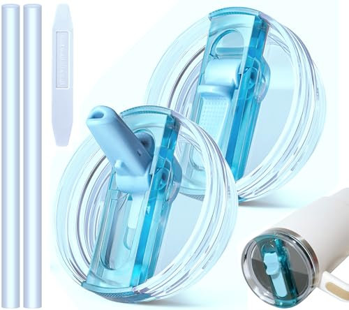 Coperchio a prova di perdite per Stanley Cup – Tumbler Detachable Flip Straw Lid,Lids Replacement Accessori per Stanley Cups,Cup Accessories,Set con cover,Straw,Non Spill Lid,Detachable Tool