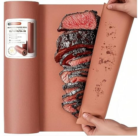BigKing Metzgerpapier Pink, Butcher Papier, Starkes BBQ Kraftpapier (45cm x 30m) für Grills, Smoker, Fischfleisch, Perfektes Kochen von Saftigem