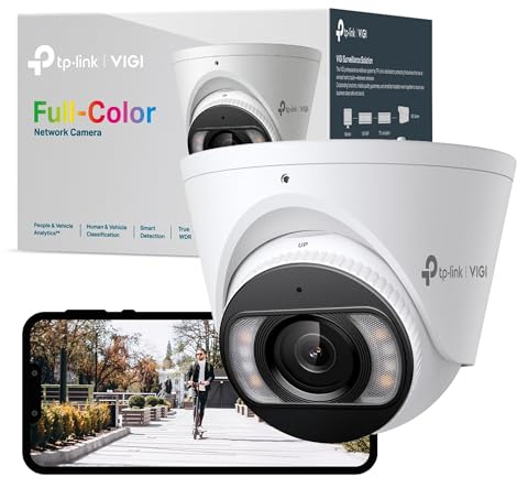VIGI InSight S445(2.8mm) 4MP Full-Color Turret Network Camera, PoE Support, Super HD CCTV Camera, People & Vehicle Analytics, Human & Vehicle Classification, Active Defence and Two-Way Audio