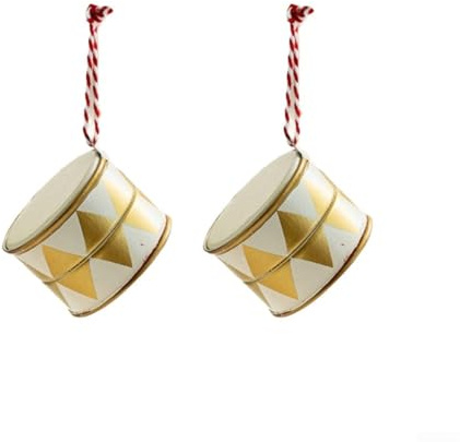 Ornamento a tamburo in metallo con design nordico per albero di Natale e decorazioni natalizie per interni che forniscono una decorazione festiva stagionale (C)