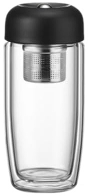 Bosiyrggrl Double Thickened Anti-Scalding Glass Cups Magnetic Tea Separation Tea Bin Design Watertight Leakproof Cup 400ml,B