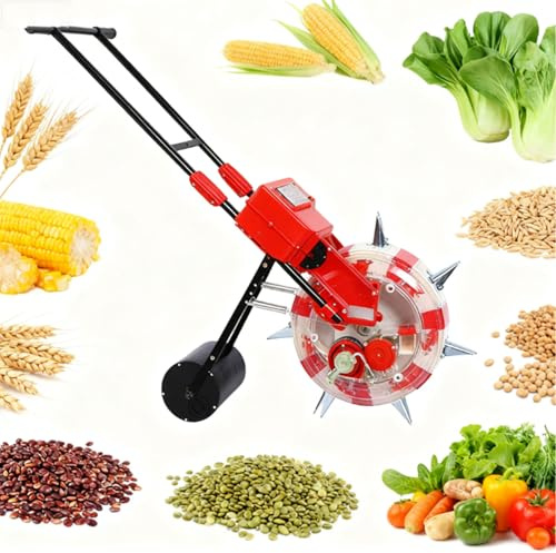 BAOJUHUIKANG 7 Mouths, Tragbare Sämaschine mit 5-10 Öffnungen, Handbetriebener Garten-Säroller, Sä- und Düngemittel-Streuer für Sojabohnen, Erdnüsse, Baumwolle