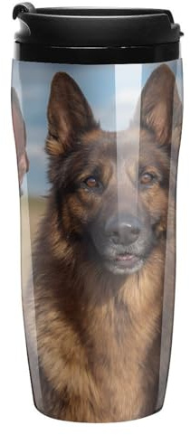 Doberman Pinscher German Shepherd Yorkshire Terrier Dogs Novelty Coffee Mugs Insulated Tumbler Travel Cup with Lid for Hot Cold Drinks