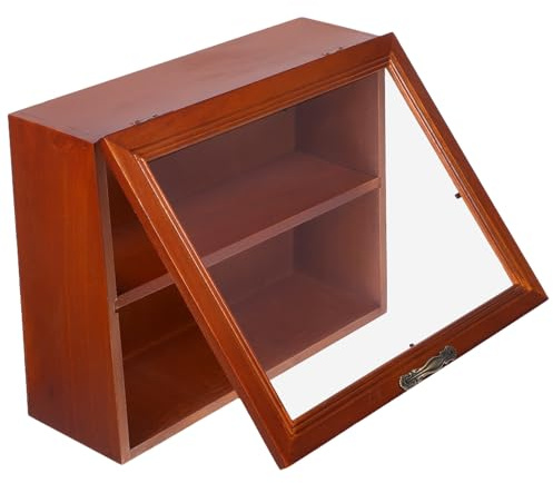 Holz Präsentationsständer 30x23x11cm mit Acryl, Weihnachten Geschenkideen | Tischvitrine, Vintage Design, Stabile Form, für Sammler und Deko, Schützt Figuren vor Staub