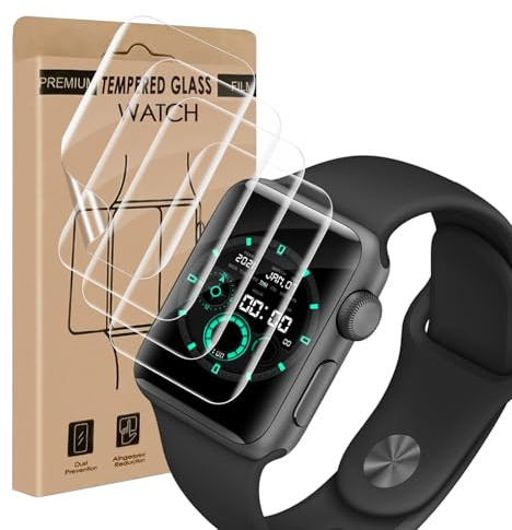 Bodyguard Verre Trempé pour Apple Watch Series 4/5/6/SE/SE2/SE3 (44mm), Sans Bulle vitre protection, Anti Rayures, 3D Tactile Sensible, 0,15mm HD Claire Apple Watch 44mm protection écran(4 Pack TPU)