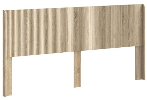 vidaXL Kopfteil Sonoma-Eiche Holzwerkstoff, Bettkopfteil, modernes Design, rechteckig, senkrechte Leisten, Holz, minimalistisches Möbelstück