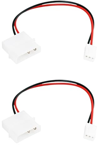 AS Axis Spindleon 2 Pack Compatible with Molex 4 Pin Male to 3 Pin Fan Female Adapter Cable 2 Wire for PC Fan And Fan Hub