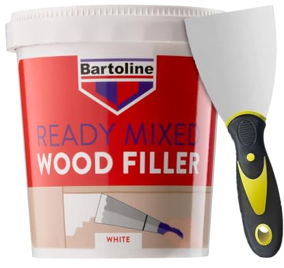 Wood Filler White 500g – Interior & Exterior Quick-Drying, Weather-Resistant Wood Putty with Flexible 3 Filling Tool, Paintable, Repairs Cracks, Holes and Gaps
