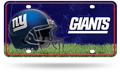 Rico Industries Unisex-Erwachsene Metal License Plate Tag NFL New York Giants Metall-Kennzeichenanhänger, Teamfarbe, 6 x 11.5-