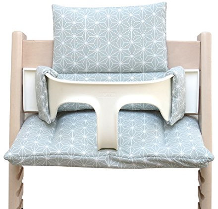 Blausberg Baby - Sitzkissen Set kompatibel mit Stokke Tripp Trapp Hochstuhl Materialien Oek-Tex Standard zertifiziert - Made in Germany (Happy Star Grün)