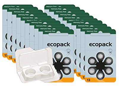 Varta kompatible Hörgerätebatterien Typ 13 Zinc Air PR48 120 Stück - Leistungsstarke Ecopack Ohrgerät-Batterien,