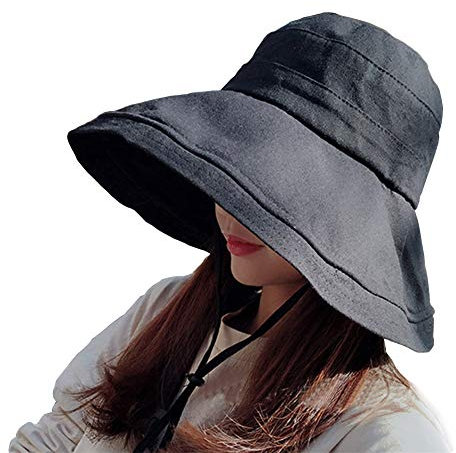 MAKFORT Sonnenhut Damen Weich Faltbarer Fischerhut Baumwolle Breite Krempe Gartenhut Strand uv Sommerhut Damen