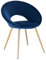 WOLTU® Esszimmerstuhl BH230bl-1 1 Stück Küchenstuhl Polsterstuhl Wohnzimmerstuhl Sessel, Sitzfläche aus Samt, Gold Metallbeine, Blau