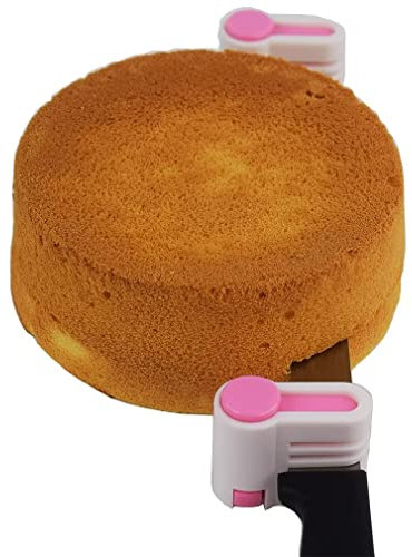 Yorwe 2PCS DIY Cake Slicer, Stratification Auxiliary, Bread Slice, Toast Cut, 5 Layers Leveler Slicer, Kitchen Fixator Tool (2, Pink)