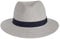 House of Ord Cape Town Pana-Mate Fedora Strohhut Damen Herren Sonnenhut mit UV Schutz 50-4 Farben in Größen S/56cm-M/58cm-L/61cm - Größe: M/L: 58 cm Farbe: Hellgrau