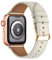 QAZNZ Leather Straps for Apple Watch 44mm 45mm 49mm 42mm 46mm, Men Women Replacement Genuine Leather Strap Series 10 9 8 7 6 5 4 3 2 1 & iWatch SE,Ultra Ultra 2 (44mm, Ivory white/Rose gold)