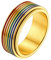 PROSTEEL LGBTQ Verlobungsring 18k vergoldet Größe 62 Spinner Ring drehbarer Regenbogen Bandring Homosexuell Ring für Männer Stressabbau Modeschmuck Accessoire