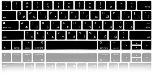 MMDW Russian Language Keyboard Cover Skin for MacBook Pro with Touch Bar 13-inch 15-inch (Model A2159,A1989,A1990,A1706,A1707)(2019 2018 2017 2016) USA Layout Protective Skin