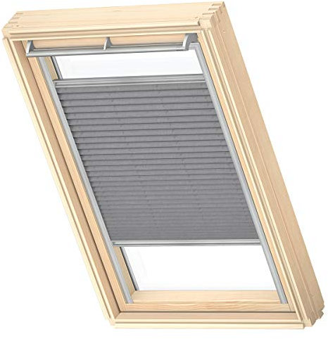VELUX Original Roof Window Translucent Pleated Blind, C04, Dark Grey, with Grey Guide Rail