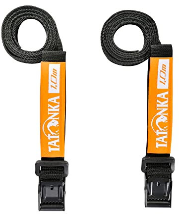 Tatonka Packriemen Easy Strap 18mm / 1m (2 Stück) - Zwei Spanngurte mit Metallschließe - 1,8 cm breit und 100 cm lang - Zur Volumenregulierung oder zum Befestigen von Ausrüstung