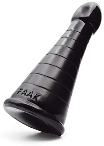 sex toy gode anal,FAAK cône de stimulation à rainures légères,Jouets de plaisir de trou du cul insérables de 7'' pour adultes,FAAK godes et plugs anaux (noir)