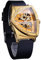 FORSINING Skelettuhr für Herren, automatische mechanische Uhr mit dreieckigem Zifferblatt, leuchtend, selbstaufziehend, Edelstahl-Armband oder weiches Silikon-Armband, Gold