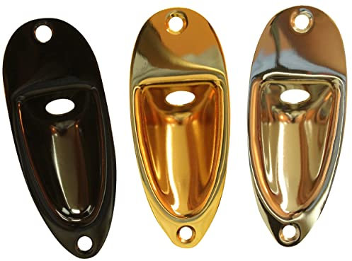 Stratocaster boat jack plates Chrome (loaded with jack)