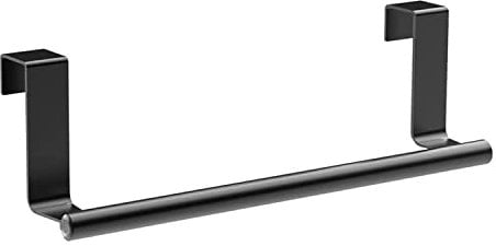NUWIQ Toallero Cocina Puerta, 23 cm Toallero Puerta de Acero Inoxidable, Diámetro de Suspensión 2 cm Toalleros de Cocina, Colgador Trapos Cocina para Baño y Dormitorio, Negro