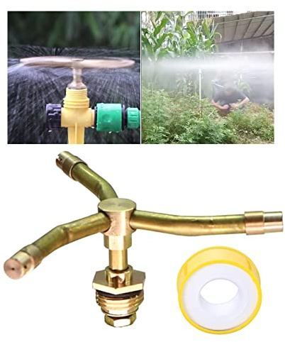 3/4 Arm Automatic Rotary Sprayer with Water Sealant Tape, 360 Degree Rotation Irrigation System Sprinkler Head, Sprinklers for Plants, Large Area Coverage Water Sprinkler for Garden Yard Lawns (3-ARM)