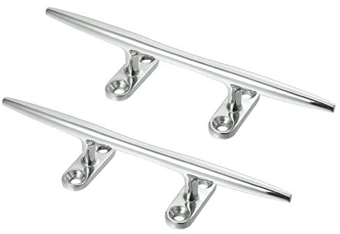 X AUTOHAUX 2pcs 8 Inch Stainless Steel Flagpole Cleat Hook Boat Deck Rope Cleat
