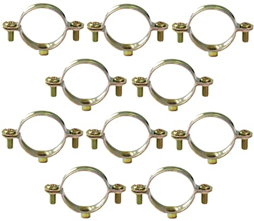 AERZETIX - C60433 - Lot de 10 colliers supports simples de fixation Ø32-1'' - fixation murale de tuyau cuivre serrage patte à vis plomberie chauffage sanitaire - en acier